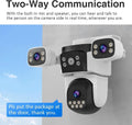 Triple Lens Wifi PTZ Security Camera, Three Cameras in One, Side Cameras with Adjustable All-Angle Arm, 2K 360° View No Blind Spot, Auto Tracking, Spotlight, 2 Way Audio