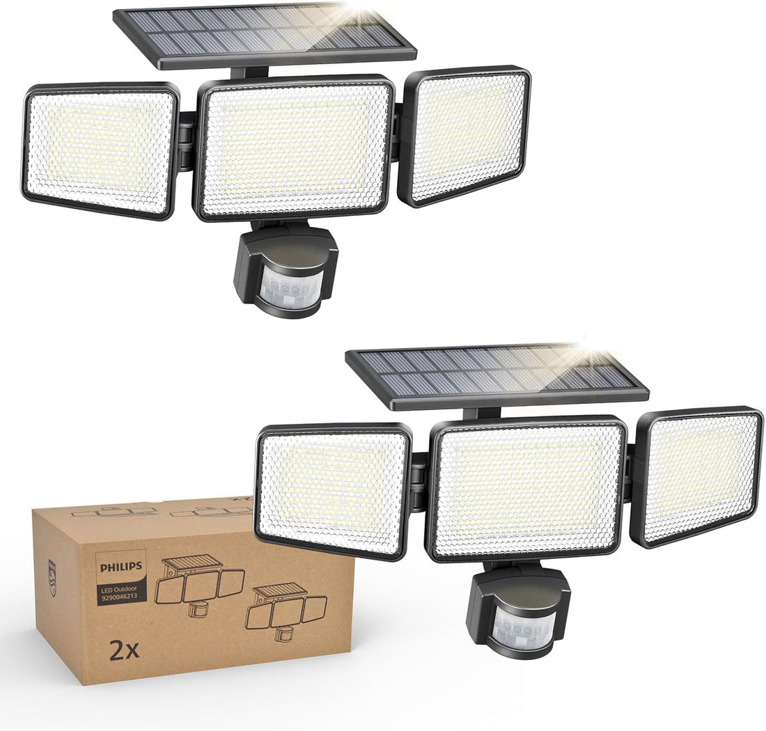 Solar Powered Security Light – 3 Head Motion Sensor Floodlight