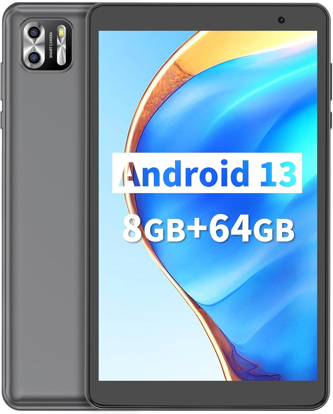 Tablet Android 8 Inch, 8GB RAM 64GB Rom,Octa Core,1Tb Expand Tablets PC 1280X800 HD IPS Screen 5000Mah Battery,Dual Camera,Tabletas with Bluetooth and Wifi,Type C（Grey）