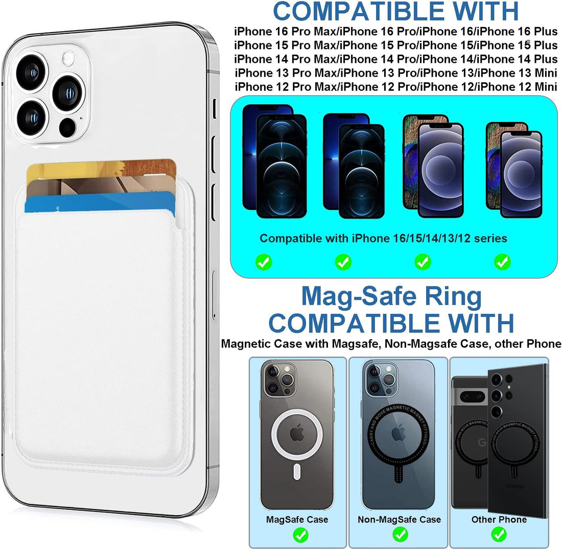 Magnetic Wallet Compatible with Magsafe for Iphone 16 15 14 13 12 Pro Max plus Model, None-Cutout Mag 3 Safe Card Holder Stick on for Apple Cell Phone, Midnight Black