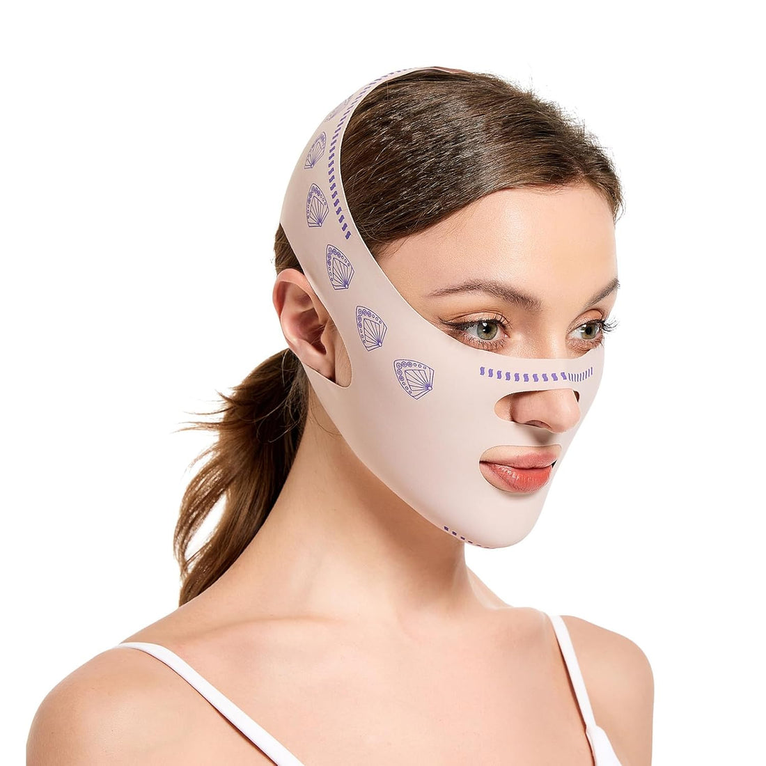 Face Lifting Strap, V Line Thin Face Slimming Belt Chin Lift Mask for Men and Women, Double Chin Reducer Tape Soft High-Elastic Fit Bandage