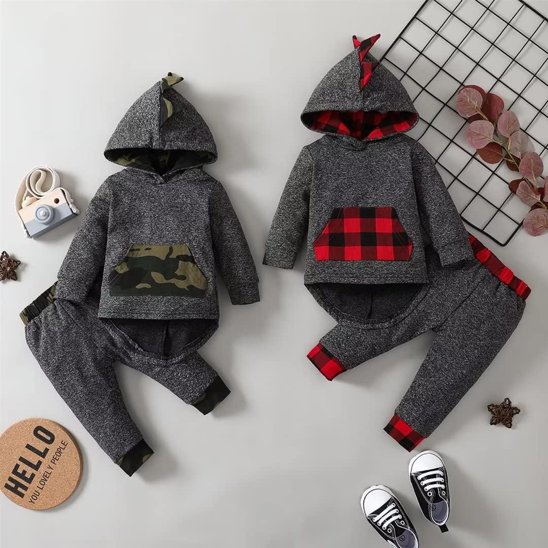 Baby Boy Clothes Toddler Infant Boys Fall Winter Outfit Long Sleeve Hoodie Sweatshirt Tops + Pants 2Pcs