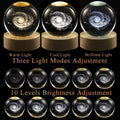 3D Galaxy Crystal Ball Lamp with Dimmable LED and Wooden Base, Night Light for Kids Teens Adults, Home Desk Office Bedroom Decor, Birthday Gift (2.4”/ 6Cm)