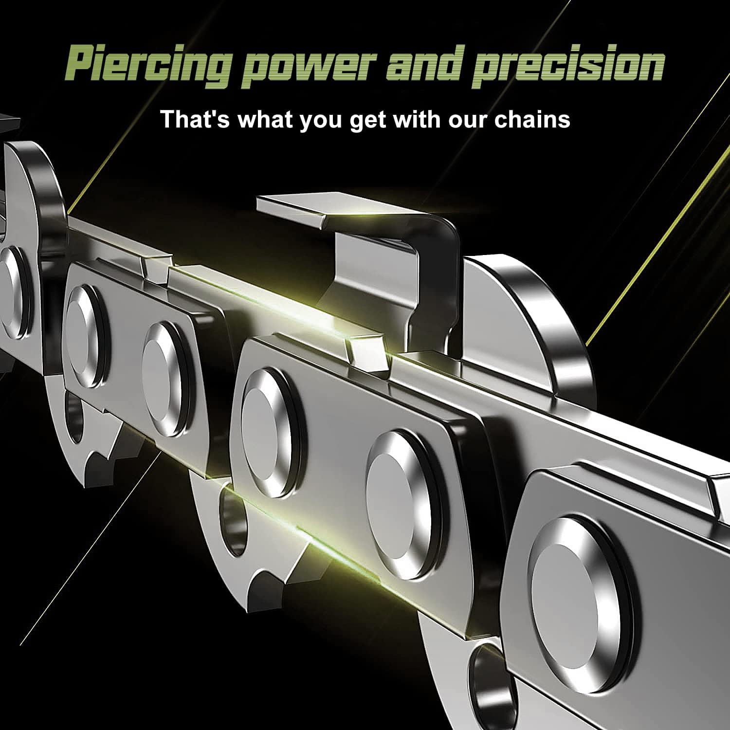 [3 Pieces] 2 Pcs 8 Inch Pole Saw/Chainsaw Chains 1/4" LP Pitch 043" Gauge 47 Drive Links and Chainsaw Guide Bar, 8 Inch Chainsaw Replacement Chain for  8 Inch Mini Chainsaw (2 Chain+1 Bar）