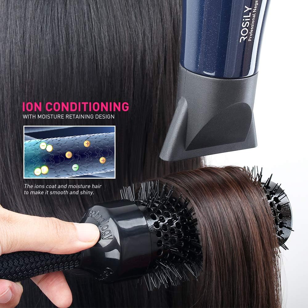 Professional 2200W Ionic Ceramic Hair Dryer | Fast Drying Salon Quality Blow Dryer with Nozzle Attachments for Smooth Shine and Silky Hair | Extra Long Cord and Faster Drying Time