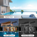 4K Solar Security Cameras Wireless Outdoor, 2.4G & 5G Wifi PTZ Camera Battery Powered, 360°View Home Security Systems with Color Night Vision, Spotlight Siren, PIR Sensor, IP66, 2 Pack