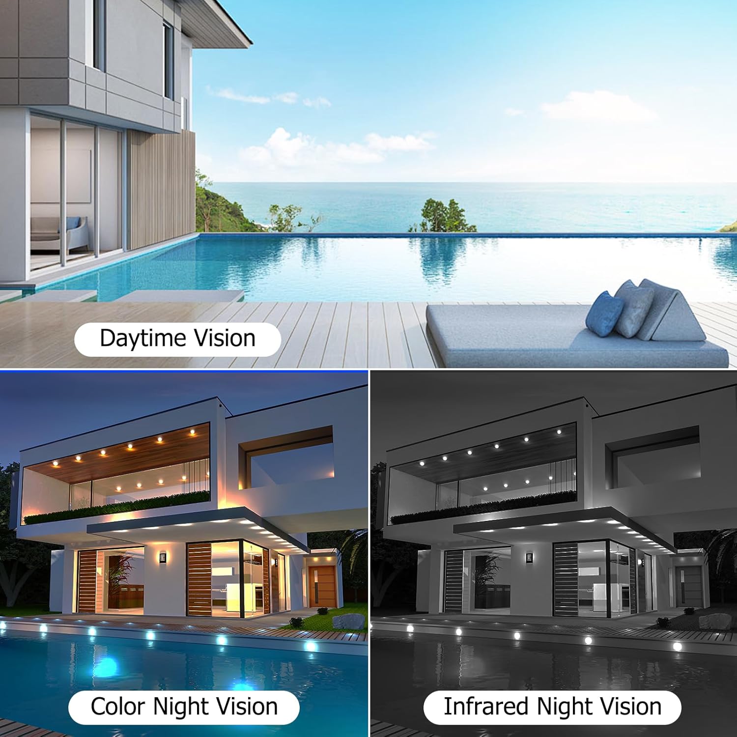 4K Solar Security Cameras Wireless Outdoor, 2.4G & 5G Wifi PTZ Camera Battery Powered, 360°View Home Security Systems with Color Night Vision, Spotlight Siren, PIR Sensor, IP66, 2 Pack