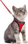 Cat Harness and Leash Set for Walking Escape Proof, Adjustable Soft Kittens Vest with Reflective Strip for Cats, Comfortable Outdoor Vest, Blue, S