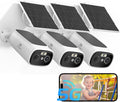 2.4G/5G Wifi Cameras for Home Security with Double Solar Panels, 2K Solar Security Cameras Wireless Outdoor, Color Night Vision , 2-Way Talk, Spotlight, Siren,Ip66, Cloud/Sd, AI Detection, W/Alexa