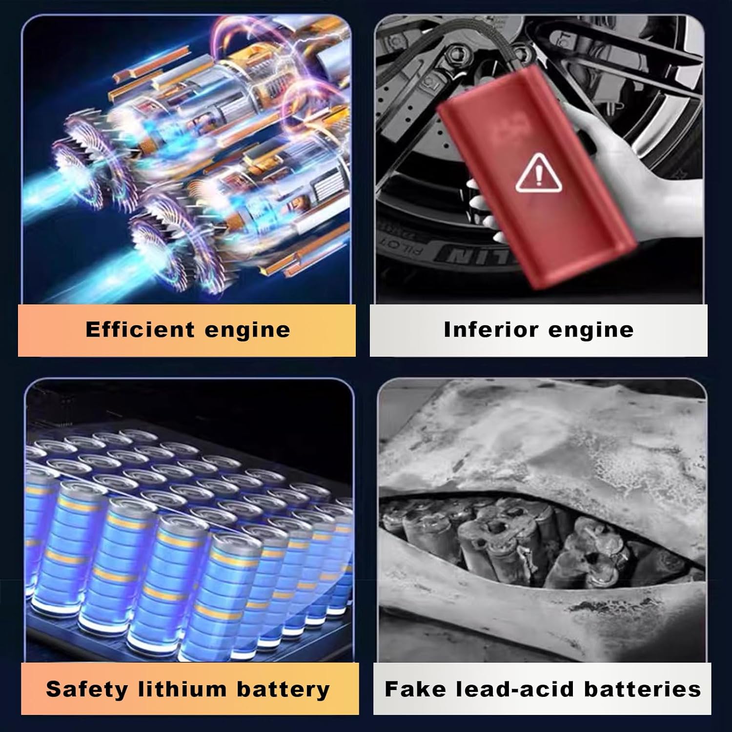 Jump Starter with Air Compressor,14.8V 8000A Peak Portable Car Battery Jump Starter Jump Box,150Psi Car Air Pump Tire Inflator Battery Charger with LED Light, LCD Display,Black