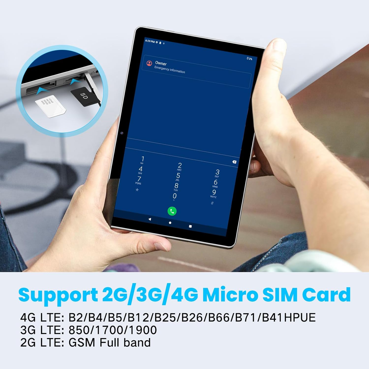 Android 13 Tablet with SIM Card Slot,10.1 Inch Cellular Tablets with Case, 4G LTE Tablet & Phone (Makes Calls), 64GB ROM (1TB Expand), 5MP+8MP Camera BT5.0 GPS 5G Wifi, Parental Control