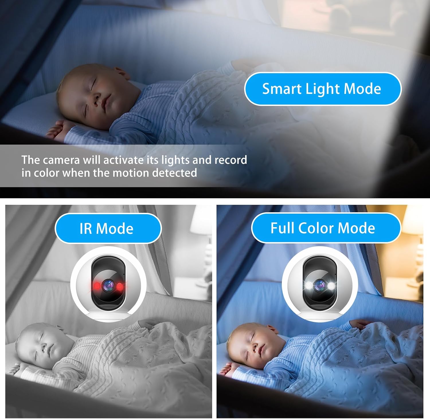 Indoor Pan/Tilt Security Camera, 5G Wifi Home Cameras for Baby Monitor/Pet Camera, Auto-Focus and Zoom, Motion Detection, 2-Way Audio, Siren, Night Vision, Cloud & SD Card Storage