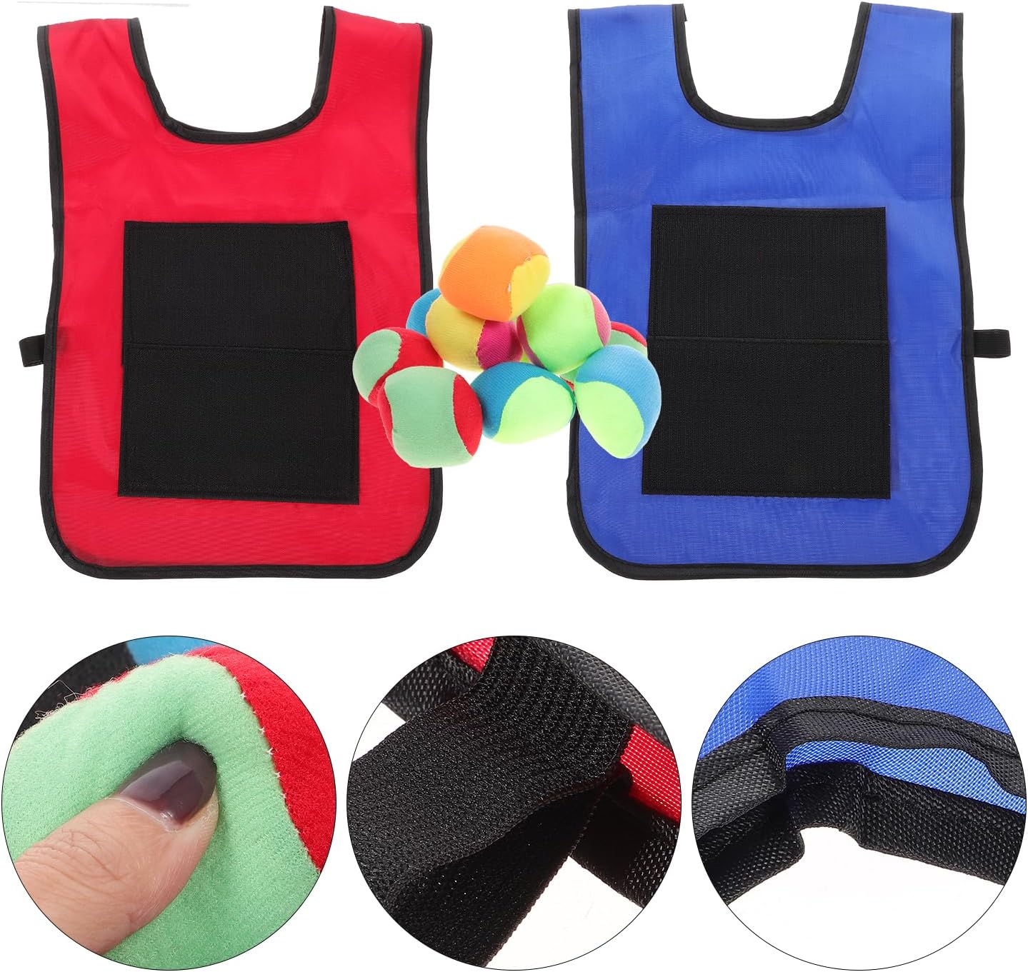 2Pcs Sticky Target Ball Vests with 10Pcs Soft Balls, Dodgeball Vests Game, Outdoor Game Props for Kids Sports, Sticky Target Ball Throwing Balls Set