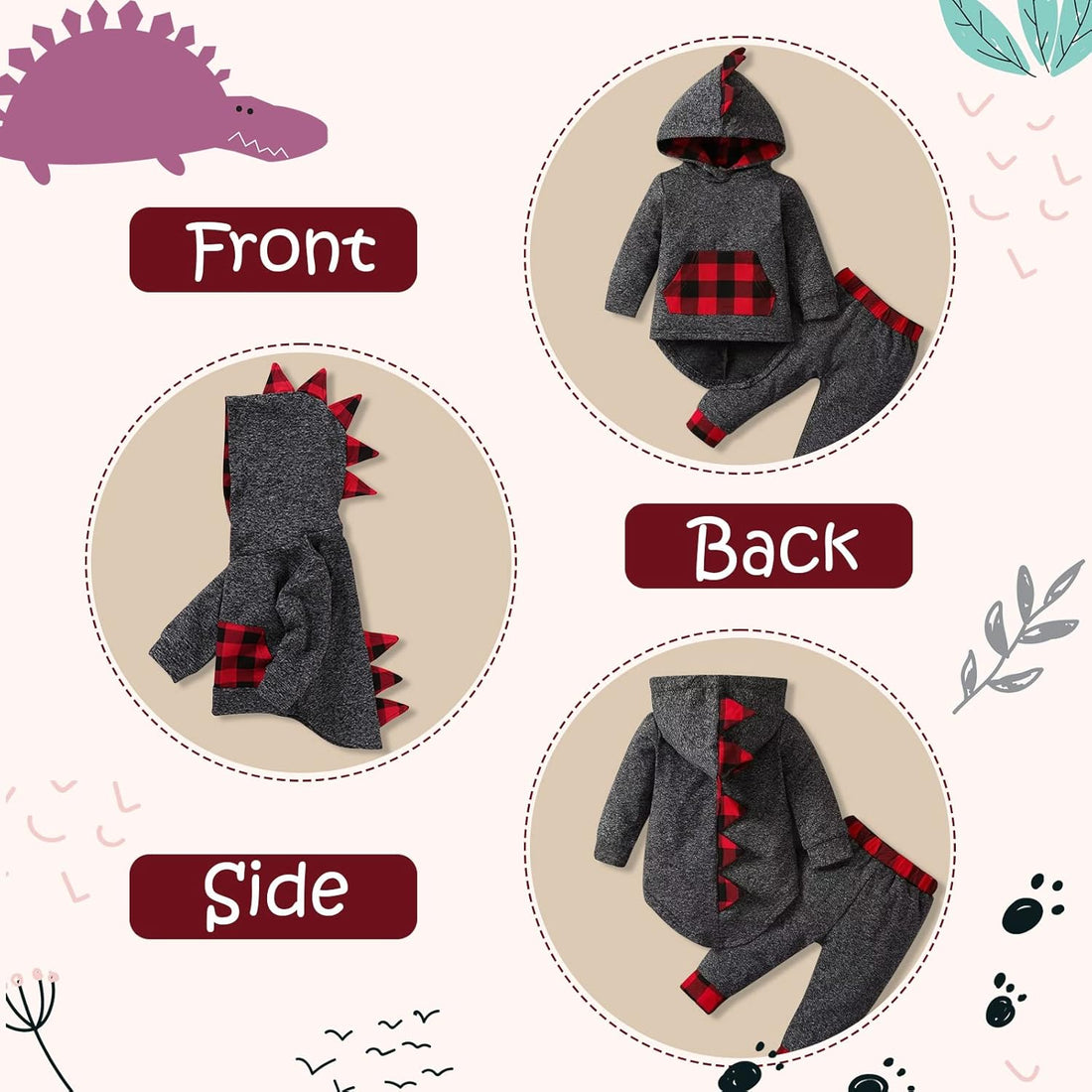Baby Boy Clothes Toddler Infant Boys Fall Winter Outfit Long Sleeve Hoodie Sweatshirt Tops + Pants 2Pcs