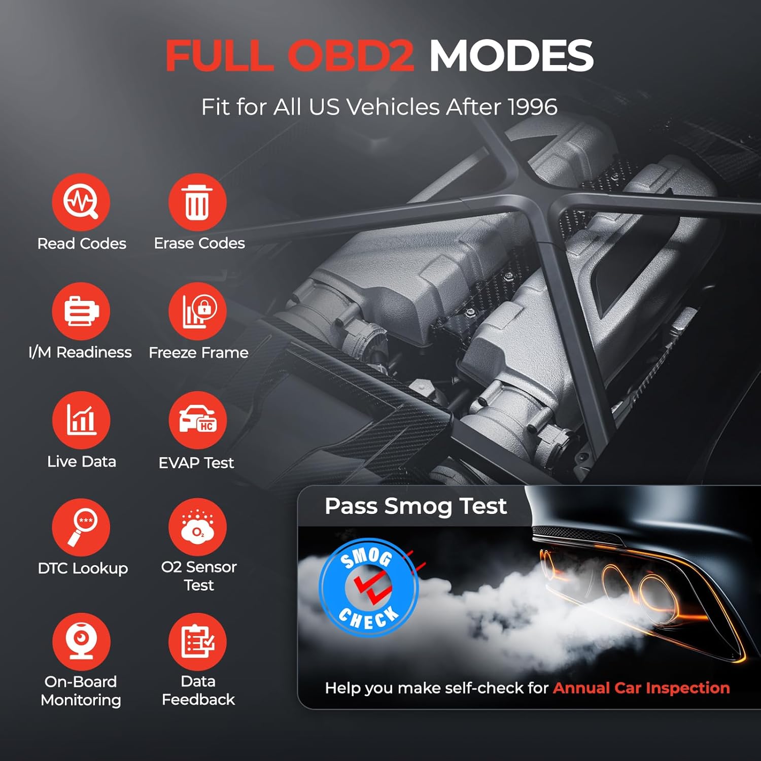 CRP123I V2.0 Elite OBD2 Scanner Diagnostic Tool, 2025 New Code Reader for Cars and Trucks, Engine ABS SRS Transmission Car Scanner, Lifetime Free Update, Oil/Epb/Dpf/Sas/Bms Throttle Relearn