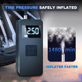Jump Starter with Air Compressor,14.8V 8000A Peak Portable Car Battery Jump Starter Jump Box,150Psi Car Air Pump Tire Inflator Battery Charger with LED Light, LCD Display,Black