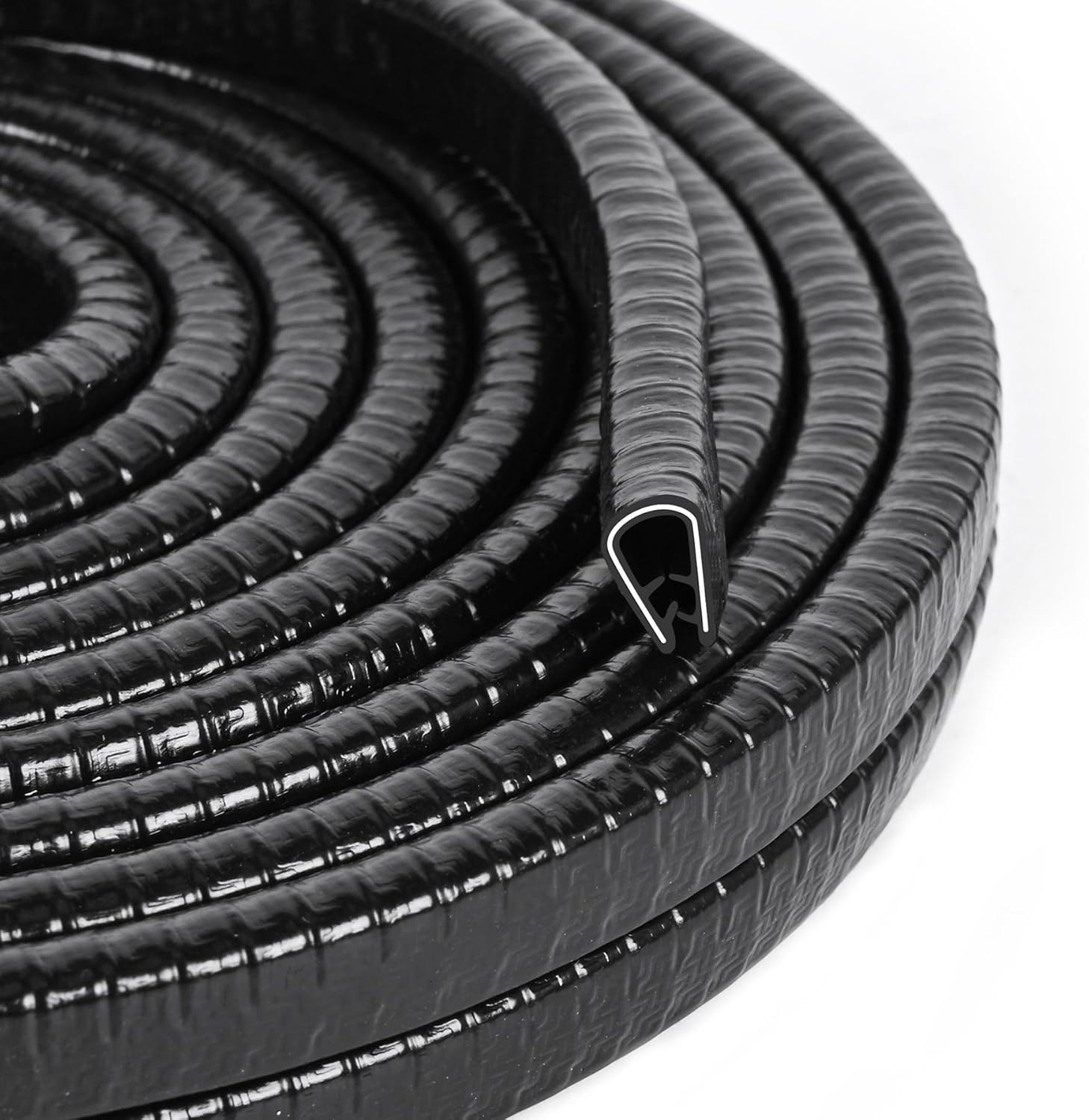 Universal Car Door Guards 33Ft(10M), Rubber U Shape Edge Trim Protection Strip, Black No-Glue Design Fits Most Vehicles