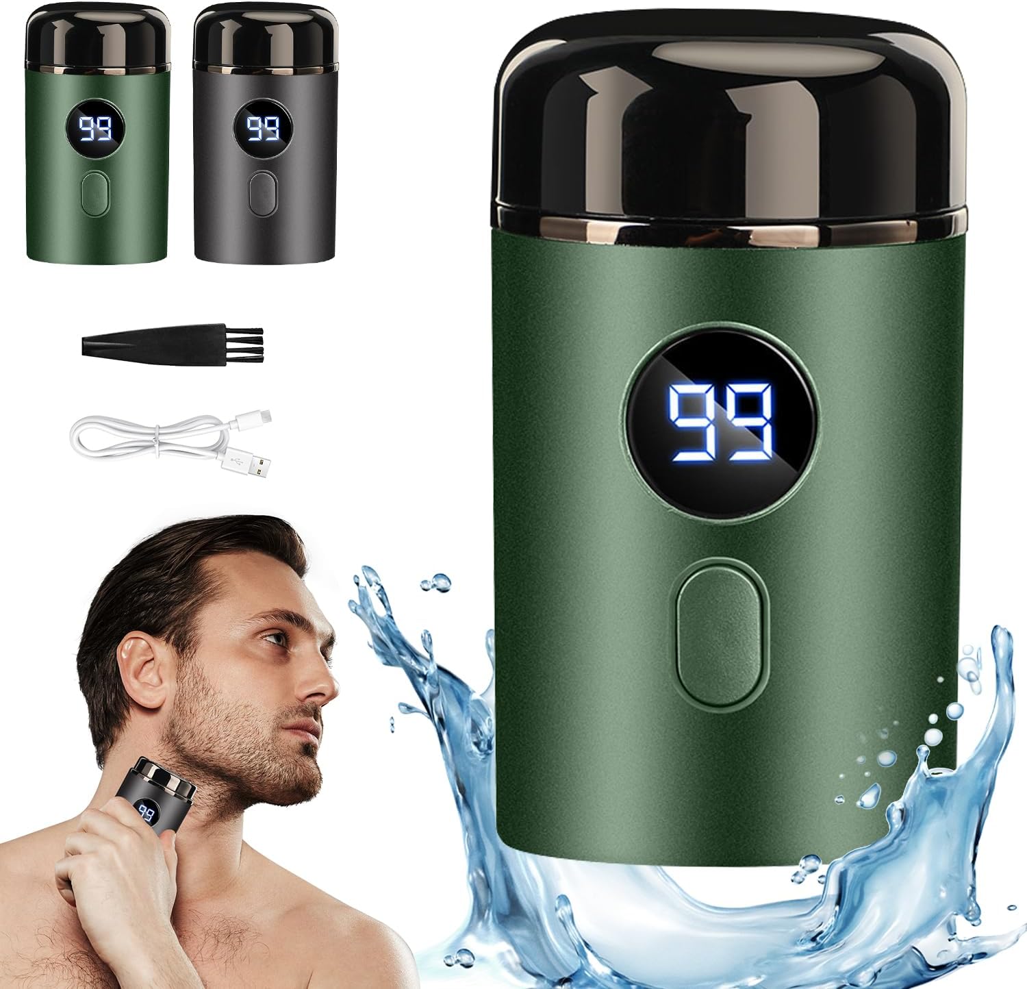 Mini Portable Electric Shaver - Mini Shaver, Mini Shaver, USB Rechargeable & Waterproof Mini Electric Shaver for Men - Perfect for Travel
