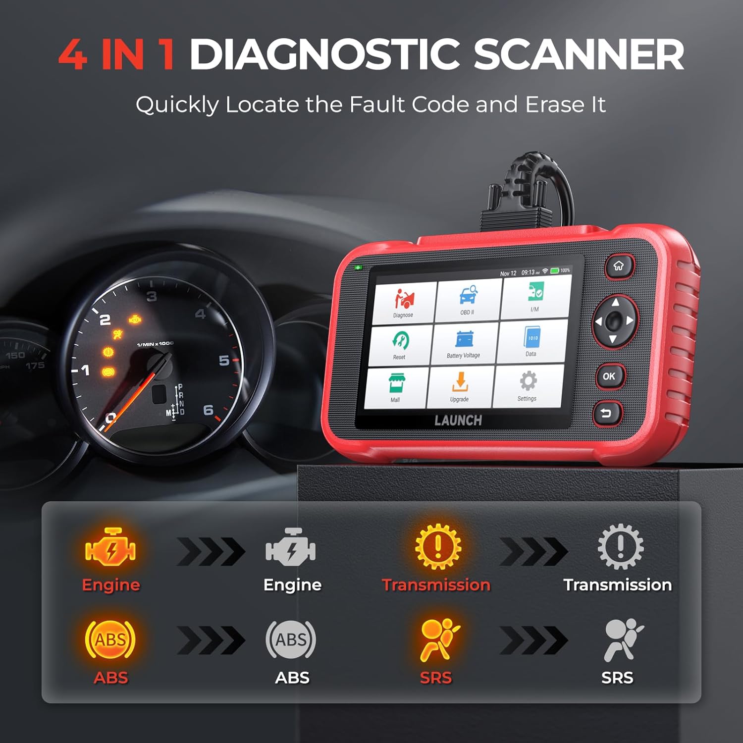CRP123I V2.0 Elite OBD2 Scanner Diagnostic Tool, 2025 New Code Reader for Cars and Trucks, Engine ABS SRS Transmission Car Scanner, Lifetime Free Update, Oil/Epb/Dpf/Sas/Bms Throttle Relearn