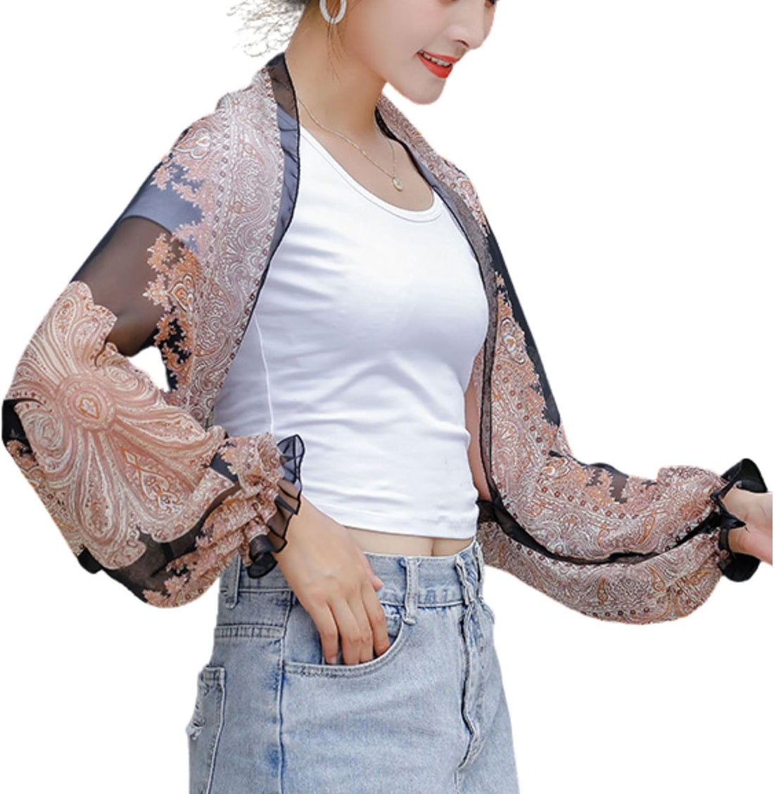 Women'S Ice Silk Cooling Sunproof Shawl UV Blocking Lightweight Breathable Sleeve Cover Summer Arm Protection