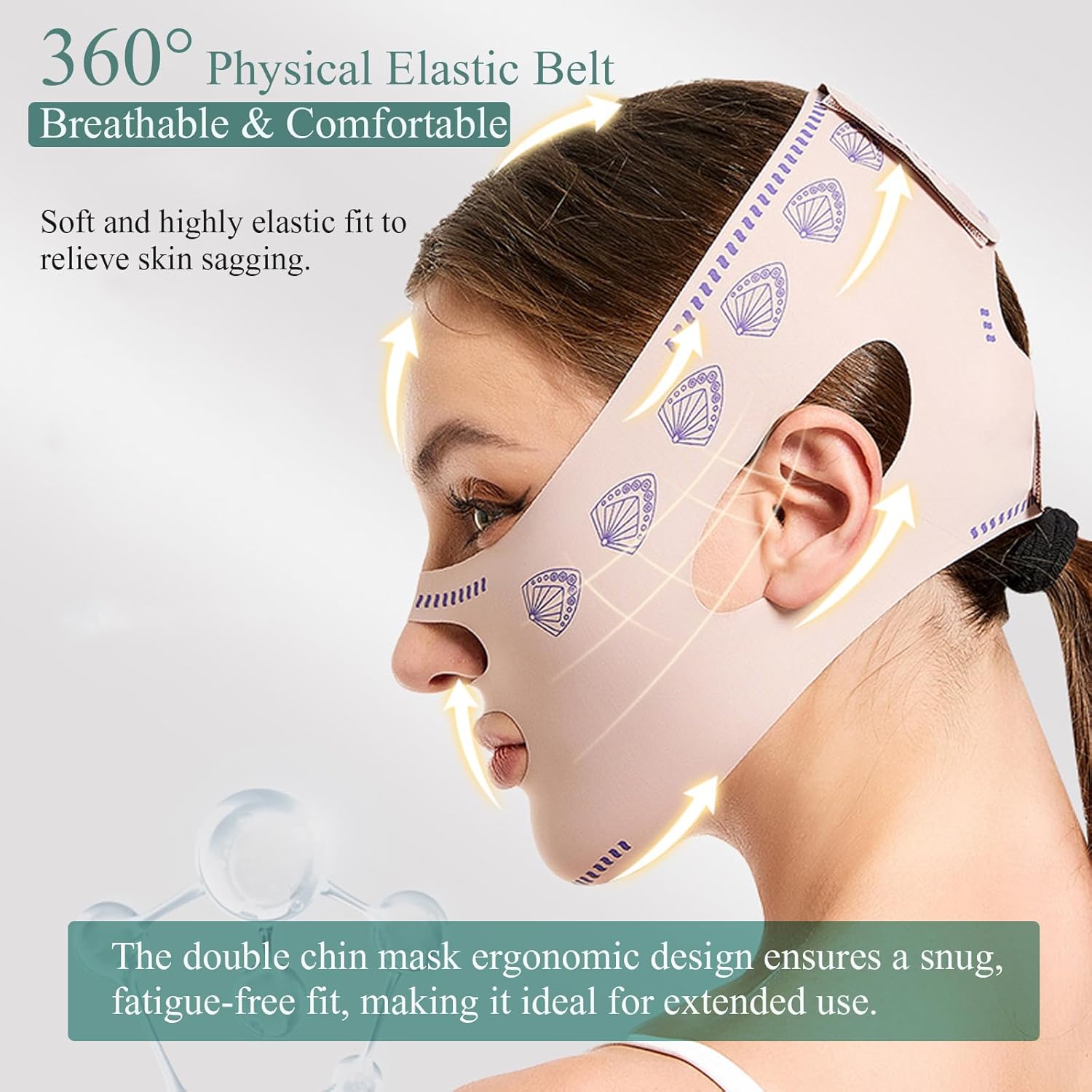 Face Lifting Strap, V Line Thin Face Slimming Belt Chin Lift Mask for Men and Women, Double Chin Reducer Tape Soft High-Elastic Fit Bandage