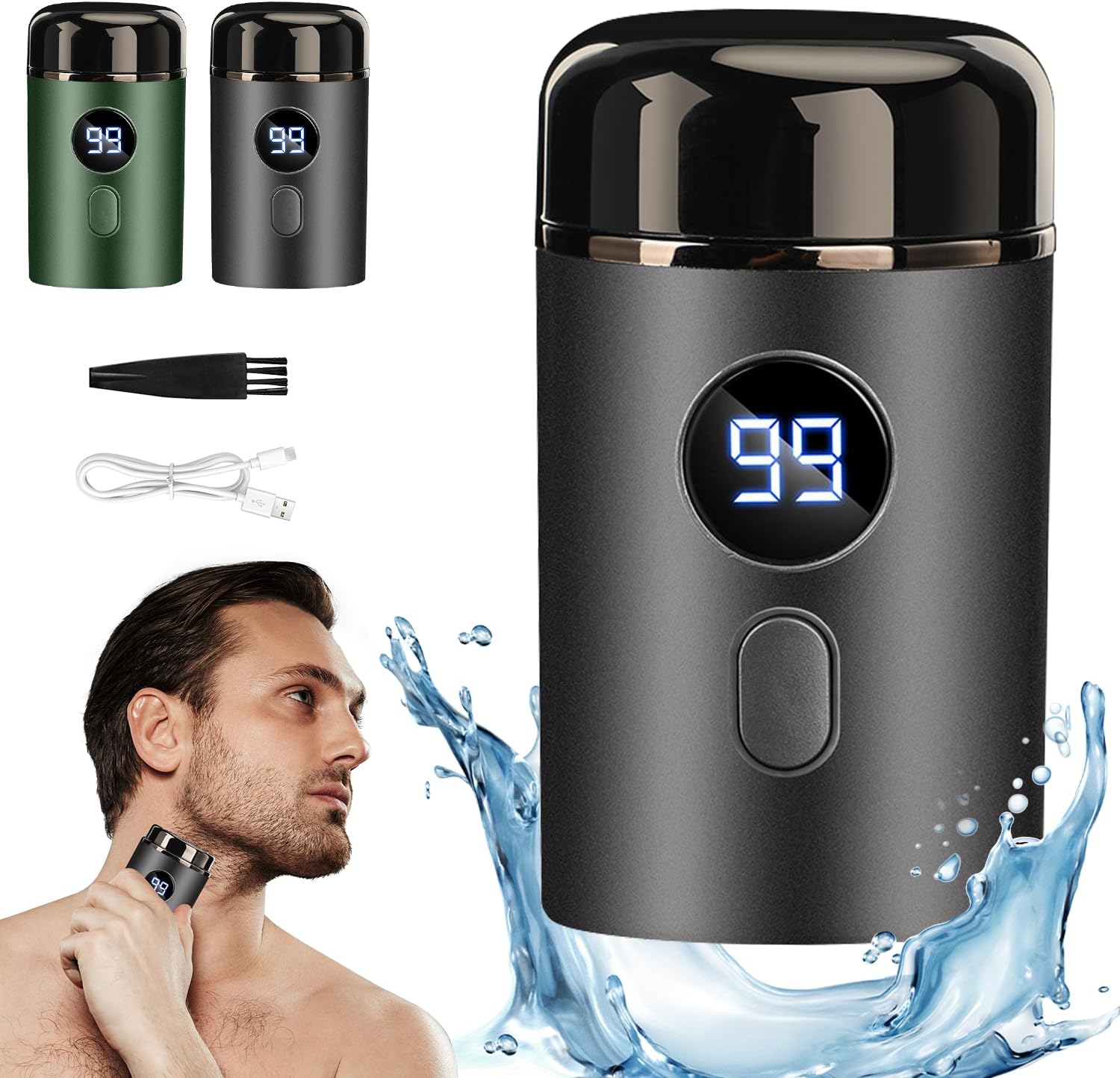 Mini Portable Electric Shaver - Mini Shaver, Mini Shaver, USB Rechargeable & Waterproof Mini Electric Shaver for Men - Perfect for Travel