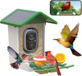 Smart Bird Feeder with Camera: Solar Powered Birdhouse with AI Recognition, Wireless Bird House with Camera for Outdoor, Unique Birthday Gifts for Mom Dad - Blue