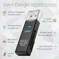 USB3.0 Micro SD Card Reader, 5Gbps 2-In-1 SD Card Reader to USB Adapter,  Memory Card Reader for SDXC, SDHC, MMC, RS-MMC, Micro SDXC, Micro SD, Micro SDHC and UHS-I Cards (1Pack Black)