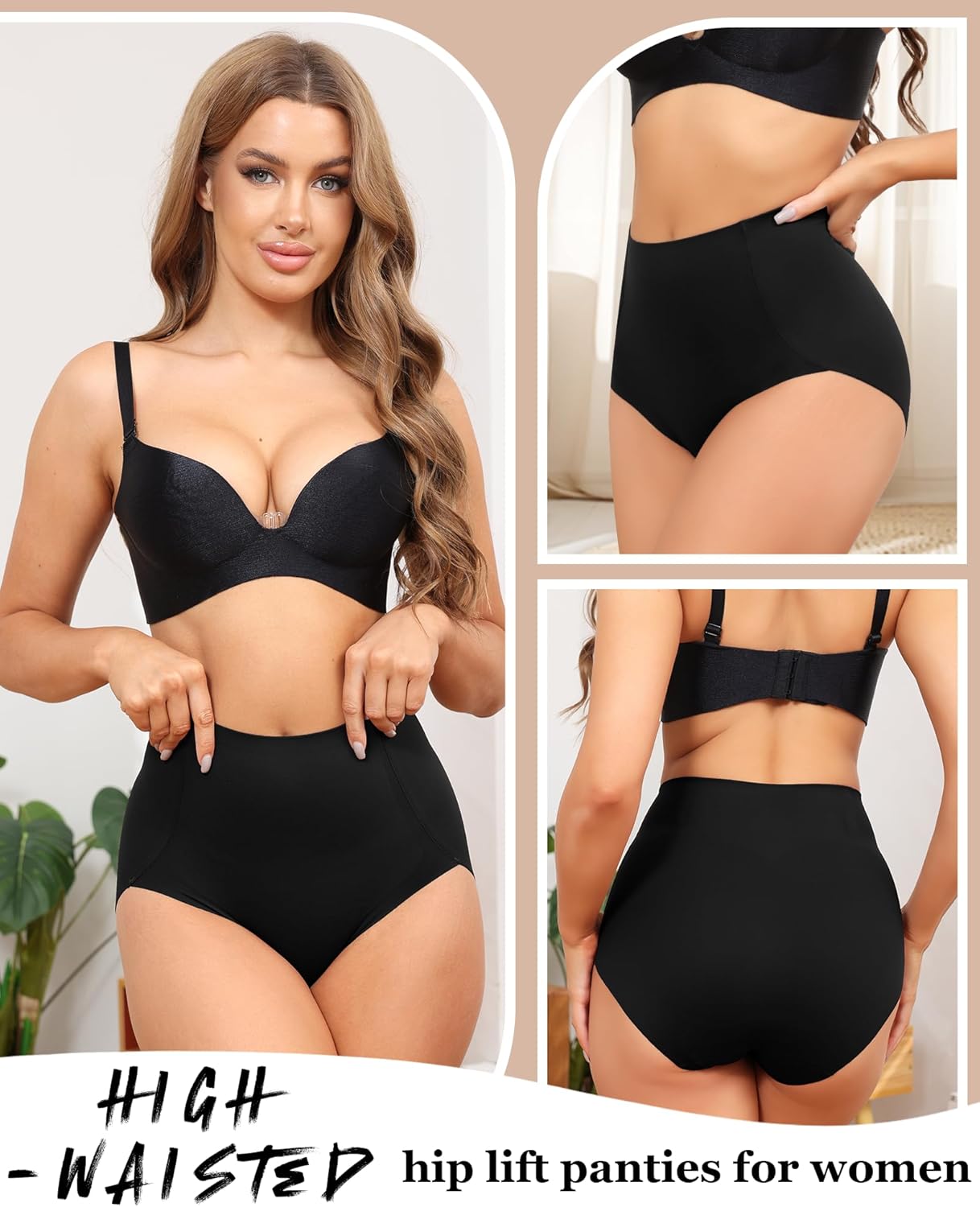 Women Tummy Control Underwear, High Waisted Seamless Panties No Show Postpartum Briefs 4 Pack S-3XL