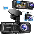 Dash Cam Front and Rear, 1080P Dash Camera for Cars, 3 Channel Car Camera Front Rear and inside with 32GB Card, Loop Recording, Night Vision, HDR, G-Sensor, 24Hr Parking