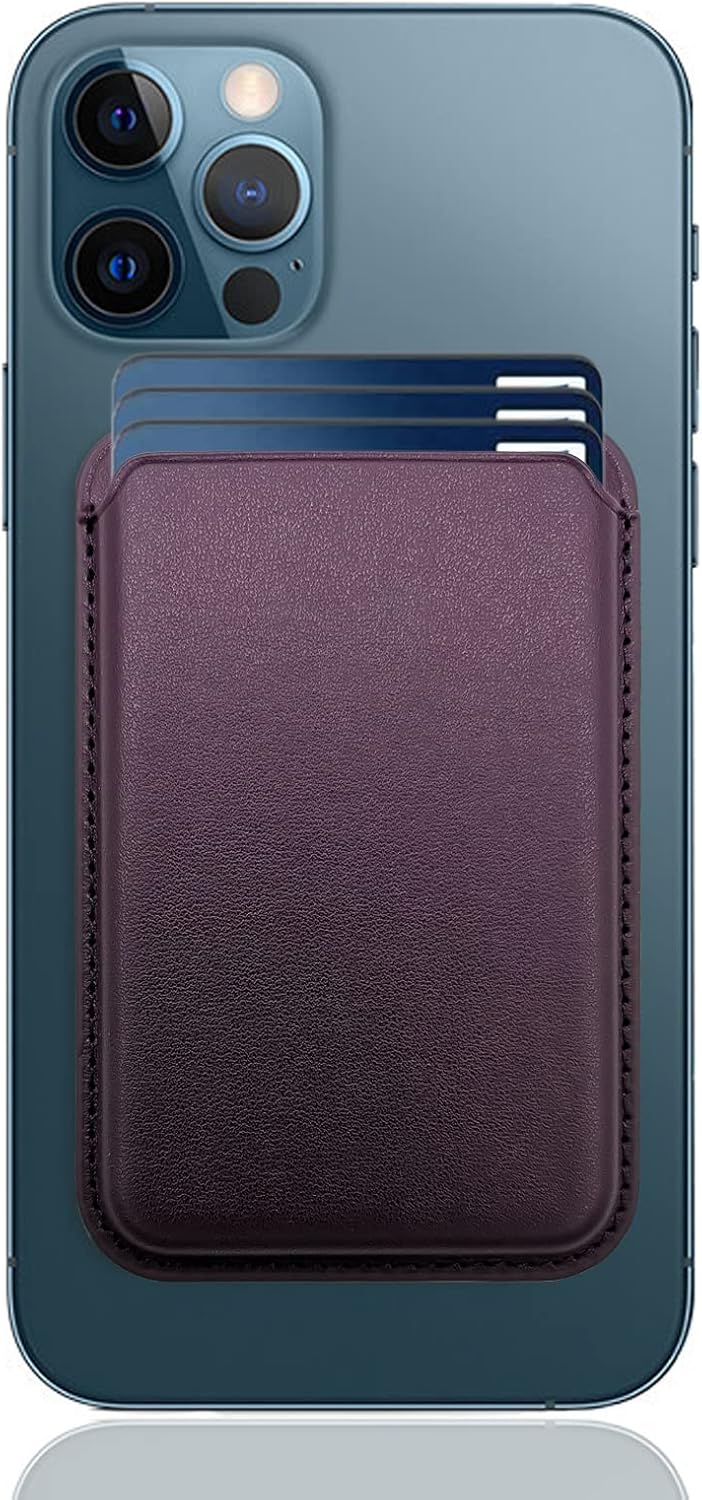 Magnetic Wallet Compatible with Magsafe for Iphone 16 15 14 13 12 Pro Max plus Model, None-Cutout Mag 3 Safe Card Holder Stick on for Apple Cell Phone, Midnight Black