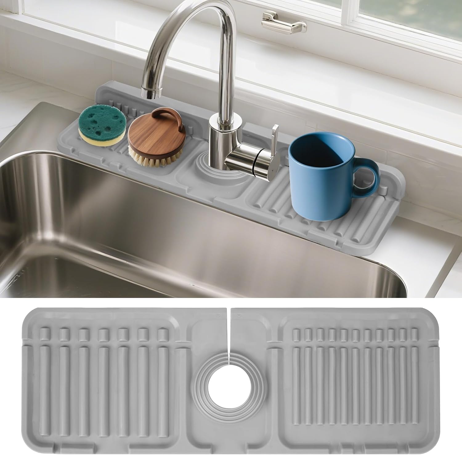 Silicone Sink Pad for Kitchen Sink, Keeping the Sink Surface Dry and Free of Residual Water Droplets