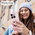 Transparent Glitter Case for Motorola Moto G24/G04S,Magnetic Ring Holder Bling Sparkle Girl Women Clear Silicone TPU Shockproof Phone Case Cover for Motorola Moto G24/G04S-Pink