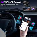 3 Channel 4K Dash Cam with 5Ghz Wifi & APP Control, 4K/2.5K+1080P+1080P Front inside and Rear, Triple Dash Camera with 64GB Card, G-Sensor, 24 Hours Parking Mode, Loop Recording, Night Vision