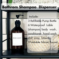 Shampoo and Conditioner Dispenser 16.9Oz/500Ml Refillable Shampoo Pump Bottles with Labels for Bathroom Empty Hand Wash Dispenser Set of 3