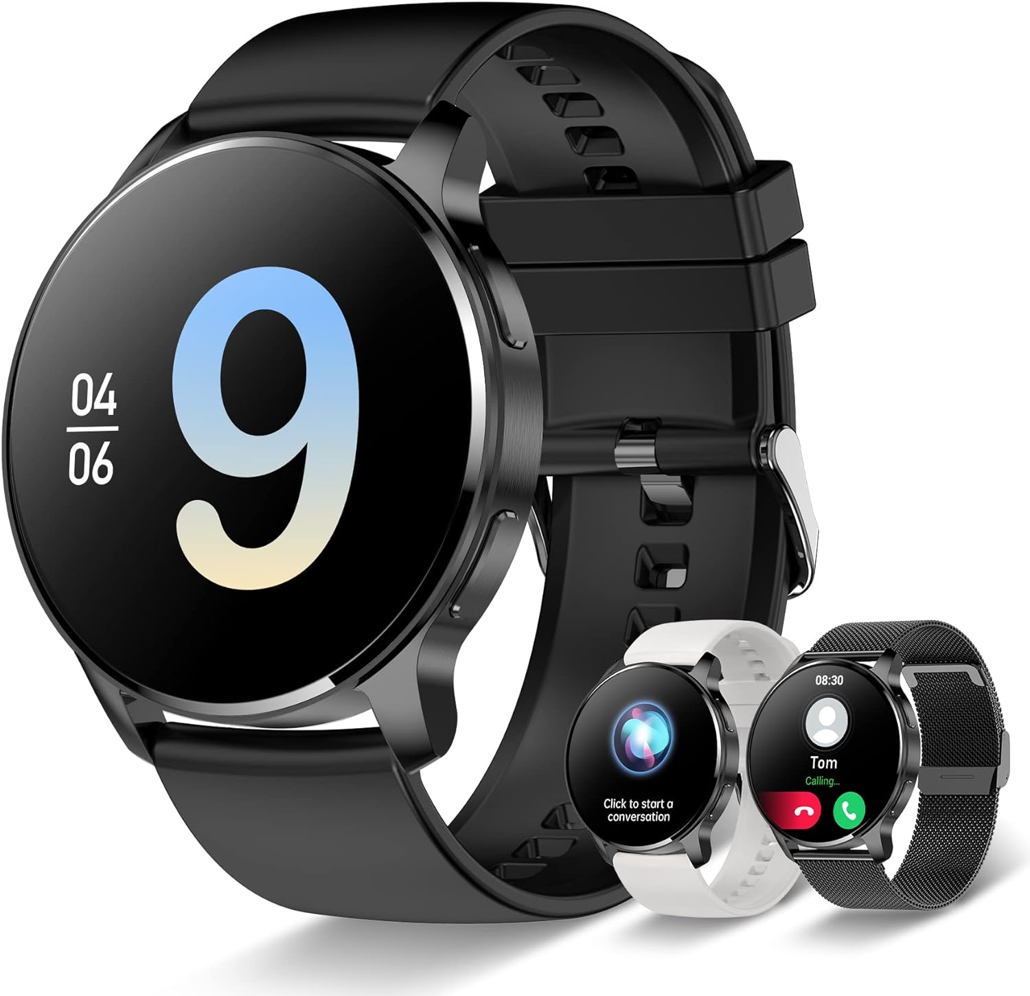 Smart Watch for Women, Bluetooth Call Fitness Tracker for Android and Ios Phones Waterproof Smartwatch with 1.32" HD Full Touch Screen AI Voice Control Heart Rate Sleep Monitor Pedometer