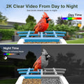 Smart Bird Feeder with Camera: Solar Powered Birdhouse with AI Recognition, Wireless Bird House with Camera for Outdoor, Unique Birthday Gifts for Mom Dad - Blue