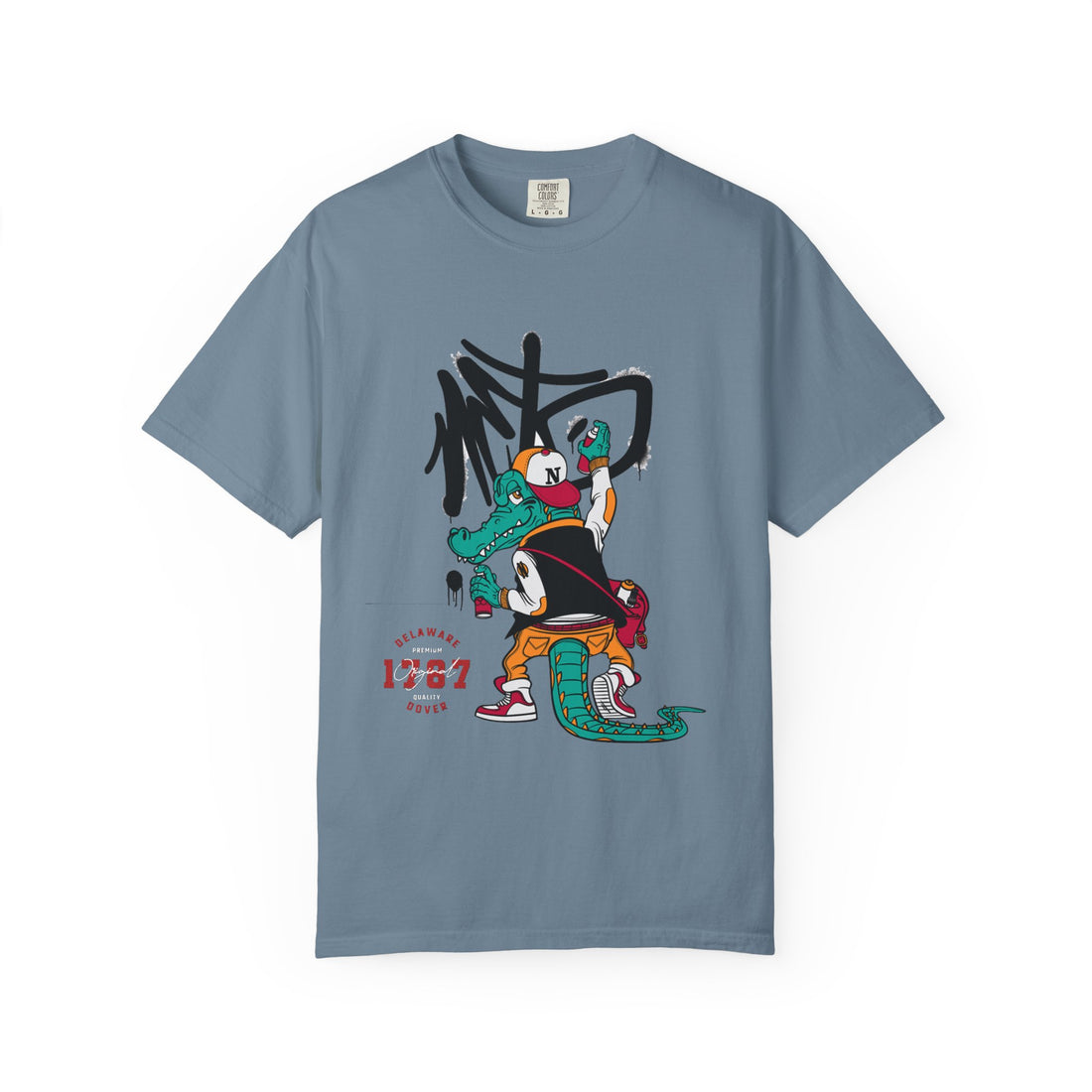 Unisex Graphic T-shirt with Retro Alligator Design, Casual Outfit, Gift for Nature Lovers, Fun Tee, Streetwear Style