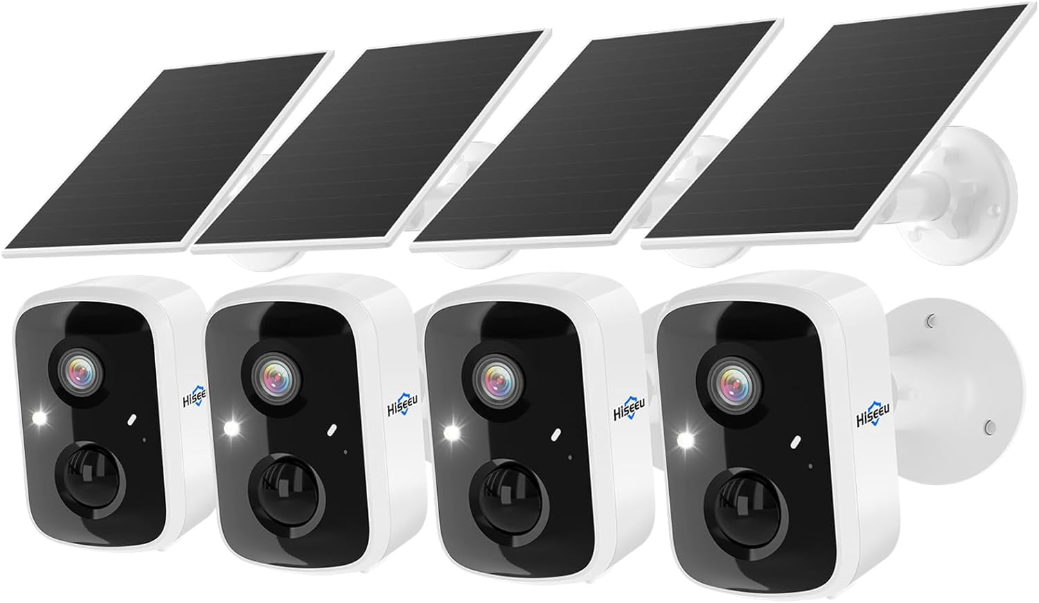 Solar Security Cameras Wireless Outdoor 2 Pack, Battery Powered 3K 4MP Wifi Cameras for Home Surveillance, PIR/AI Motion Detection, Waterproof, Color Night Vision, 2-Way Audio, Cloud/Sd Storage