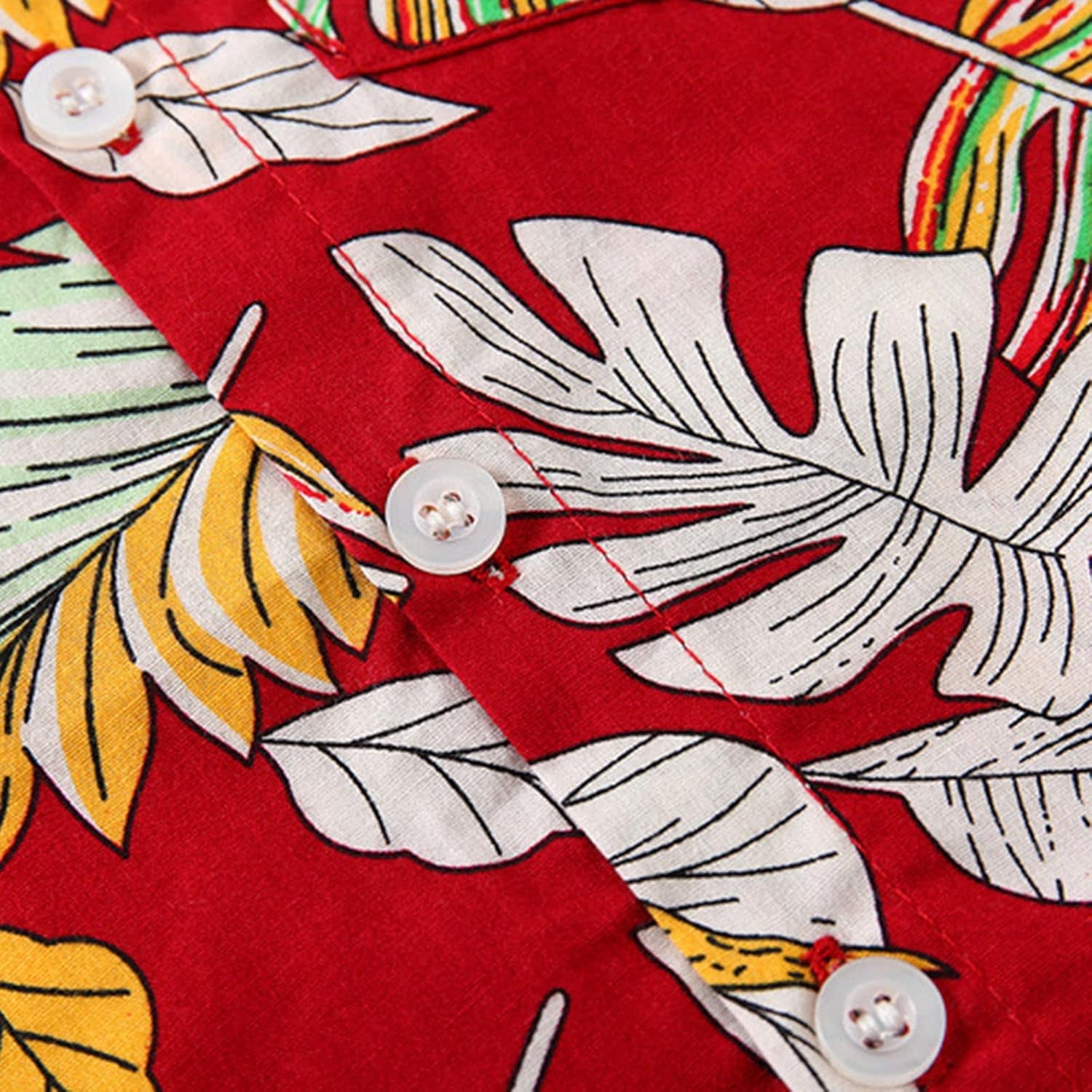 Toddler Clothes Set Children'S Clothing Summer Boys Suit Short Sleeve Floral Shirt Shorts Suit for 1 to (Red, 5-6 Years)