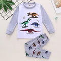 Kids Clothes Set,1-8Years Old Kids Boys Girls Long Sleeve Dinosaur Printed Top and Pants Set Outfit (White-02#, 5-6 Years)