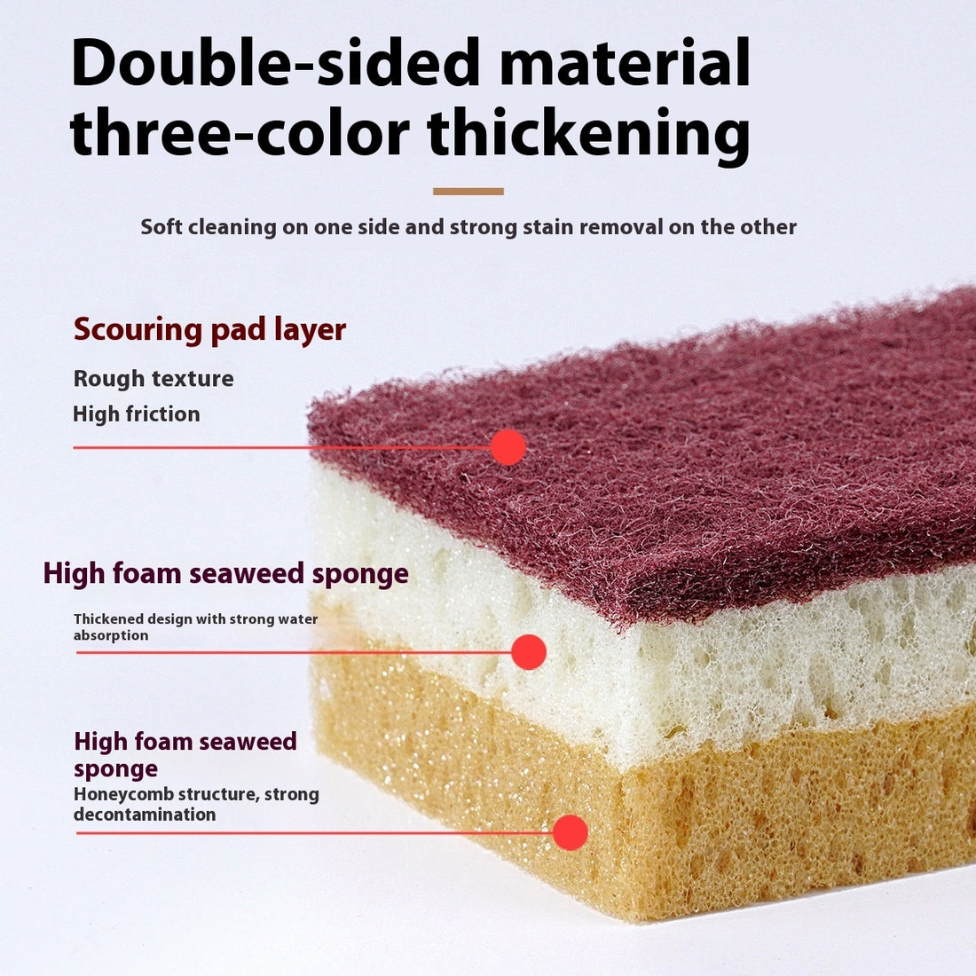 Three-color High Foam Spong Mop Cleaning Sponge Bowl Brush