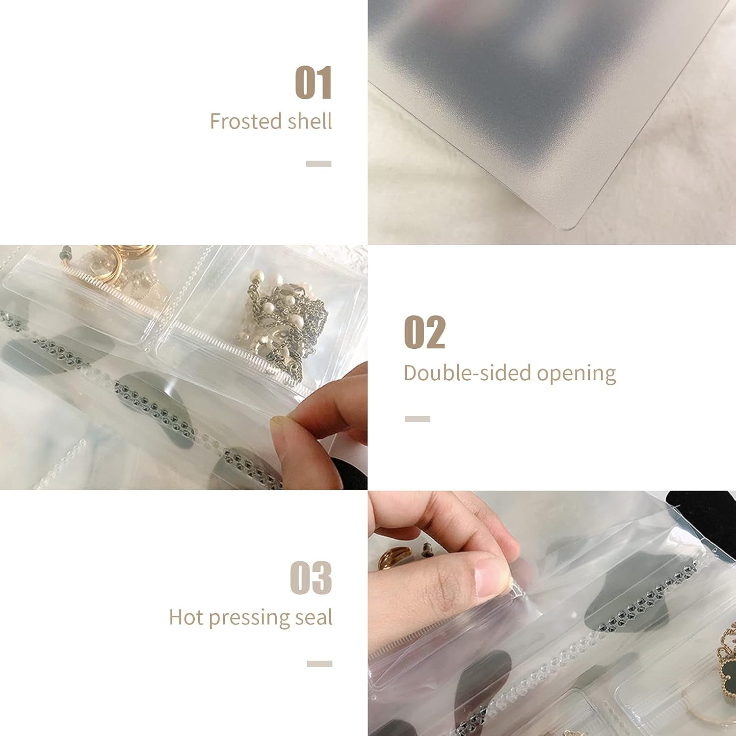 Jewelry Organize Book Jewelry Travel Organizer Earring Holder Organizer Transparent Jewelry Storage Book with 50 Pockets for Ring Earring Display, (84 Grids + 50Pcs Jewelry Storage Bag)