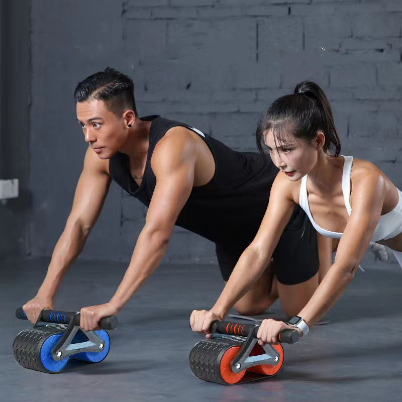 Double Wheel Automatic Rebound Ab Roller for Men & Women – Core Trainer with Knee Pad | Home Gym Waist Exercise Equipment
