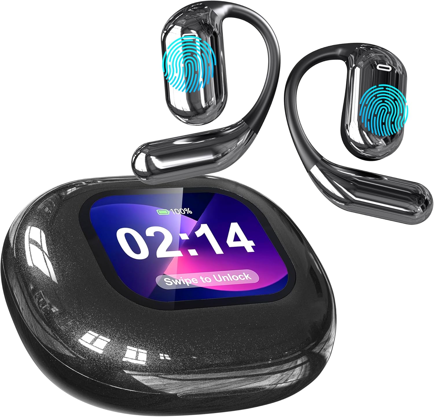 AI Translator Wireless Earbuds Real-Time Language Translation Earphone, 3-In-1 Translating Earbud with 144 Languages ​​& Accents, LED Full Color Touch Screen with 16 Additional App Bluetooth 5.4