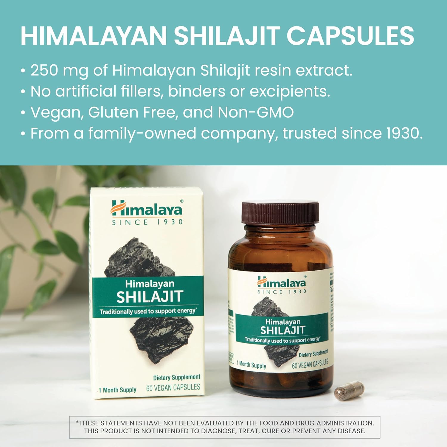 Organic Ashwagandha and Shilajit Extract, Supplements for Stress Relief & Energy Support, 60 Count (Pack of 2)