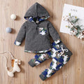 Baby Boy Clothes Toddler Infant Boys Fall Winter Outfit Long Sleeve Plaid Pocket Hoodie Tops + Pants 2Pcs