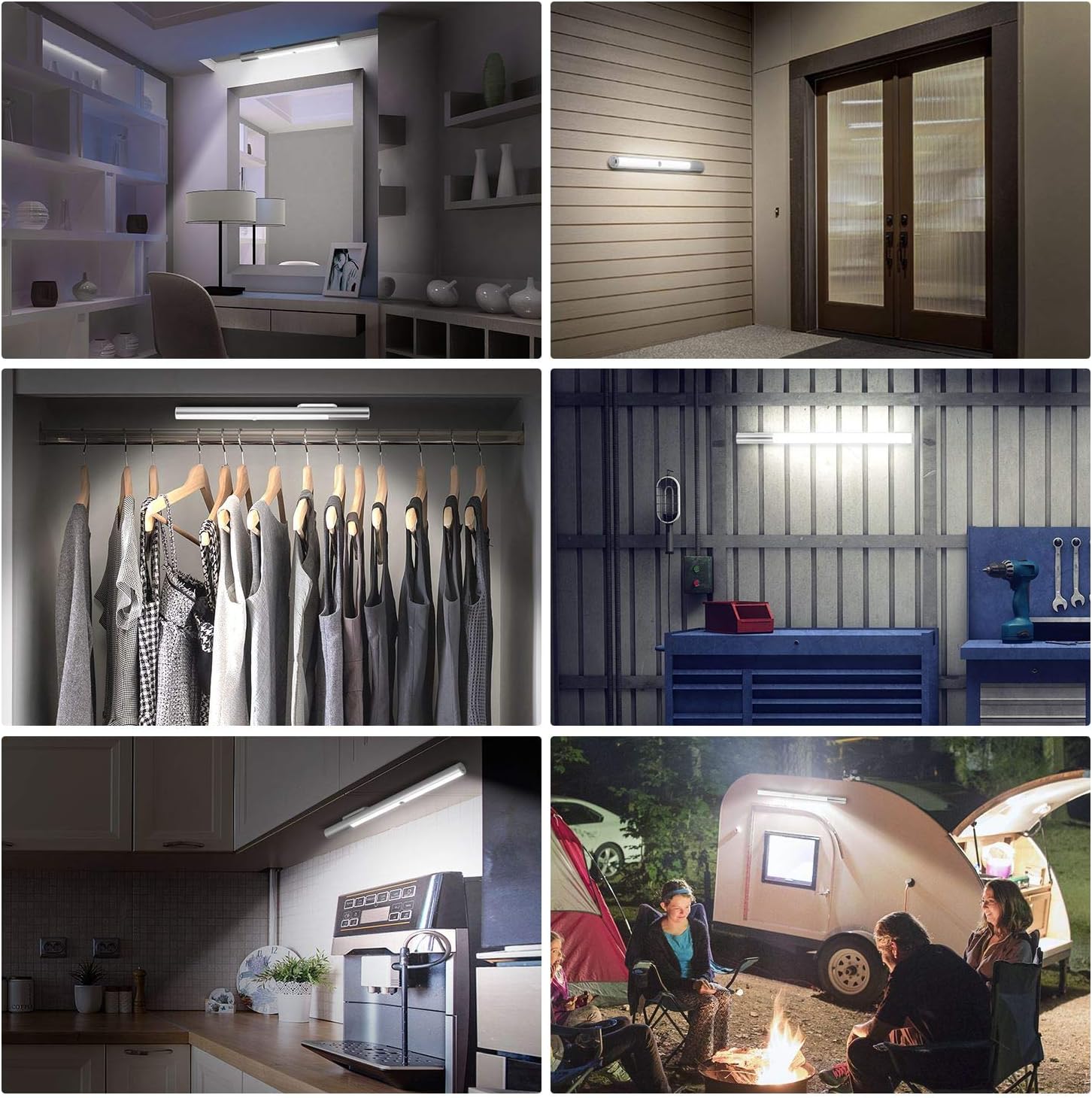 Under Cabinet Lights Motion Sensor Light Indoor, LED Closet Lights Battery Operated Lights, 4500Mah USB C Rechargeable under Cabinet Lighting Wireless, 6000K Cool White, 180 Days Battery Time