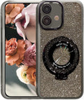 Transparent Glitter Case for Motorola Moto G24/G04S,Magnetic Ring Holder Bling Sparkle Girl Women Clear Silicone TPU Shockproof Phone Case Cover for Motorola Moto G24/G04S-Pink