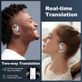 AI Translator Wireless Earbuds Real-Time Language Translation Earphone, 3-In-1 Translating Earbud with 144 Languages ​​& Accents, LED Full Color Touch Screen with 16 Additional App Bluetooth 5.4